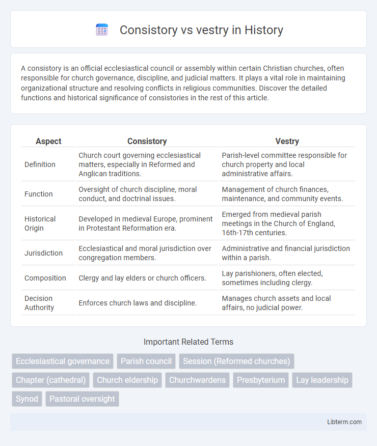 vestry vs Consistory in History - What is The Difference?