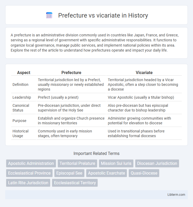 vicariate vs Prefecture in History - What is The Difference?