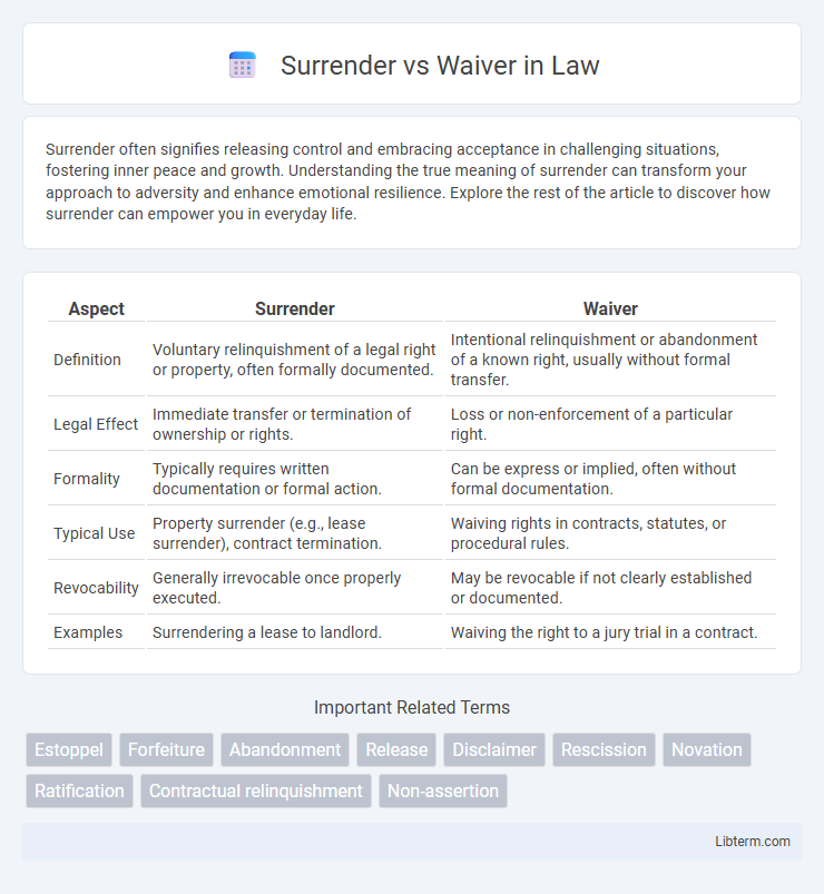 Waiver vs Surrender in Law - What is The Difference?