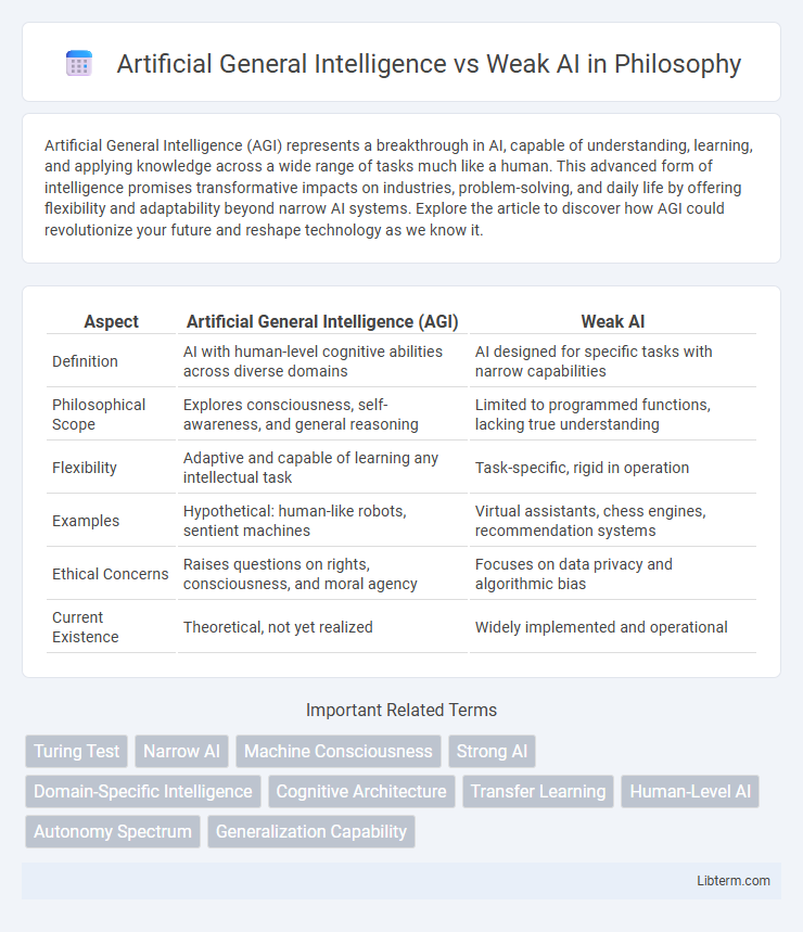 Weak AI vs Artificial General Intelligence in Philosophy - What is The Difference?