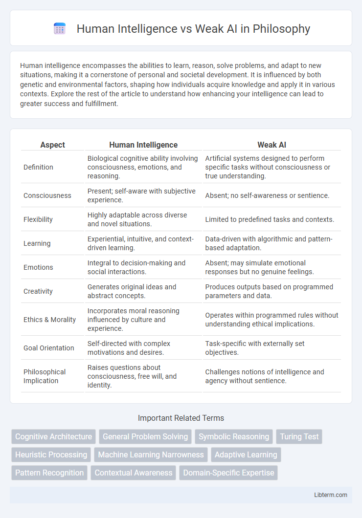 Weak AI vs Human Intelligence in Philosophy - What is The Difference?