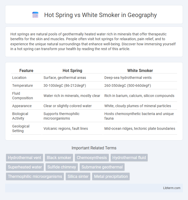 White Smoker vs Hot Spring in Geography - What is The Difference?