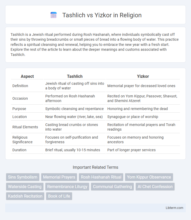 Yizkor vs Tashlich in Religion - What is The Difference?