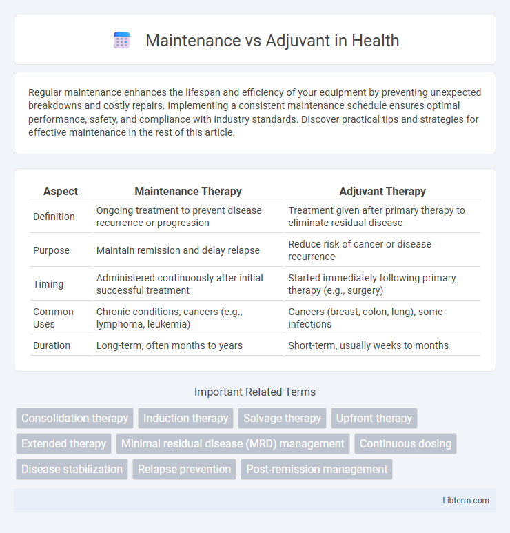 Adjuvant vs Maintenance in Health - What is The Difference?