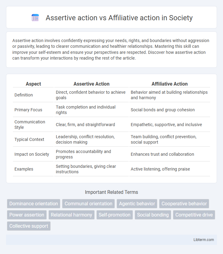 Affiliative action vs Assertive action in Society - What is The Difference?