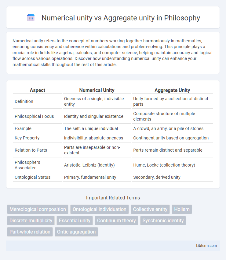 Aggregate unity vs Numerical unity in Philosophy - What is The Difference?