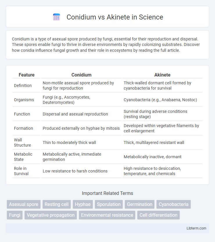 Akinete vs Conidium in Science - What is The Difference?