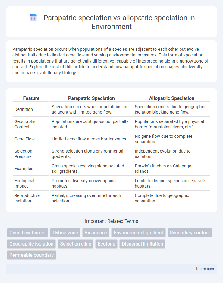 allopatric speciation vs Parapatric speciation in Environment - What is The Difference?