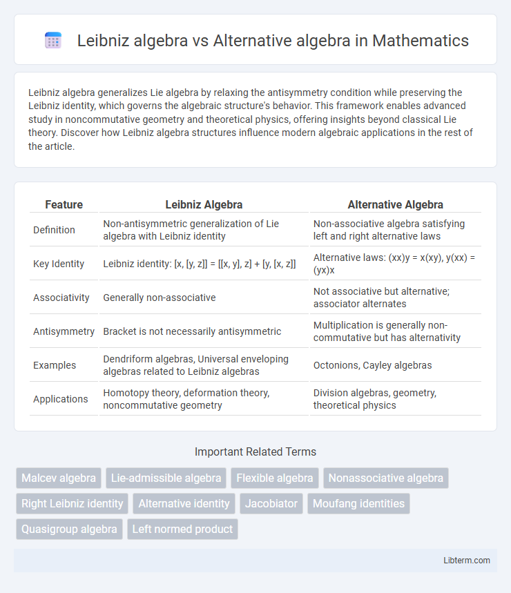 Alternative algebra vs Leibniz algebra in Mathematics - What is The Difference?