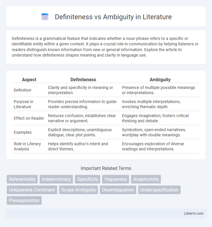 Ambiguity vs Definiteness in Literature - What is The Difference?