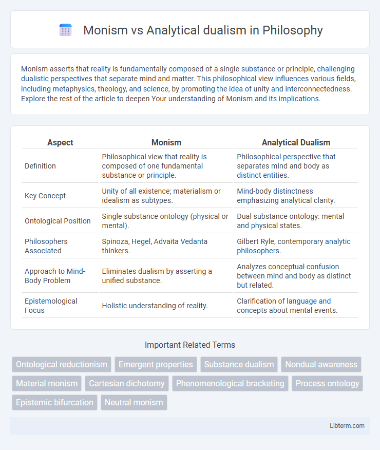 Analytical dualism vs Monism in Philosophy - What is The Difference?