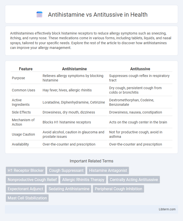 Antitussive vs Antihistamine in Health - What is The Difference?