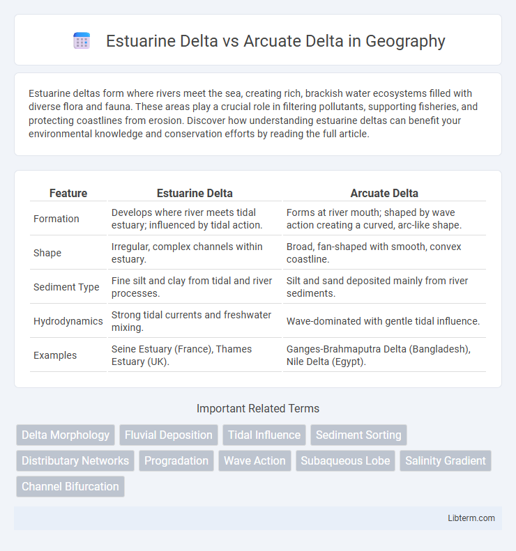 Arcuate Delta vs Estuarine Delta in Geography - What is The Difference?
