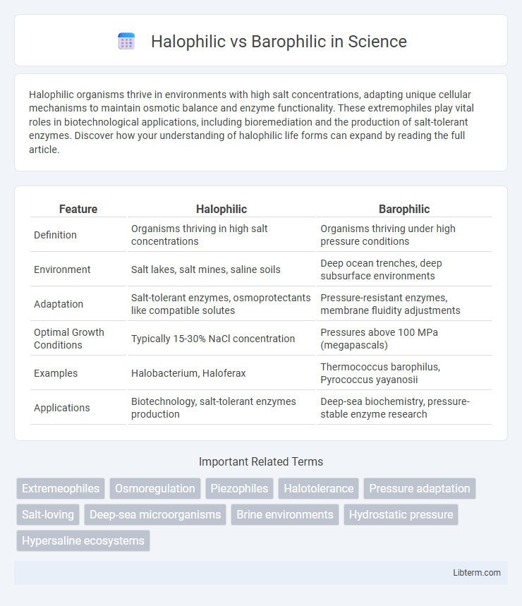 Barophilic vs Halophilic in Science - What is The Difference?