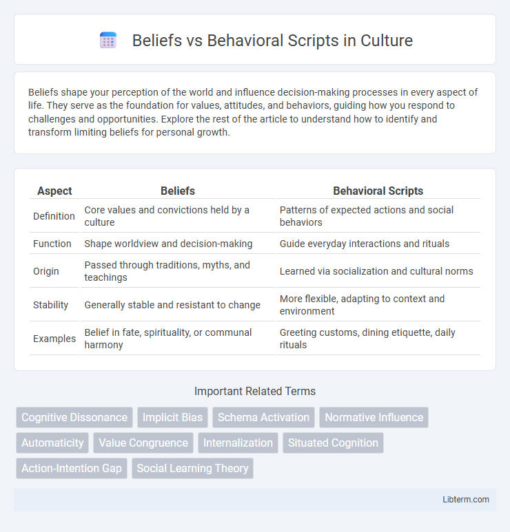 Behavioral Scripts vs Beliefs in Culture - What is The Difference?