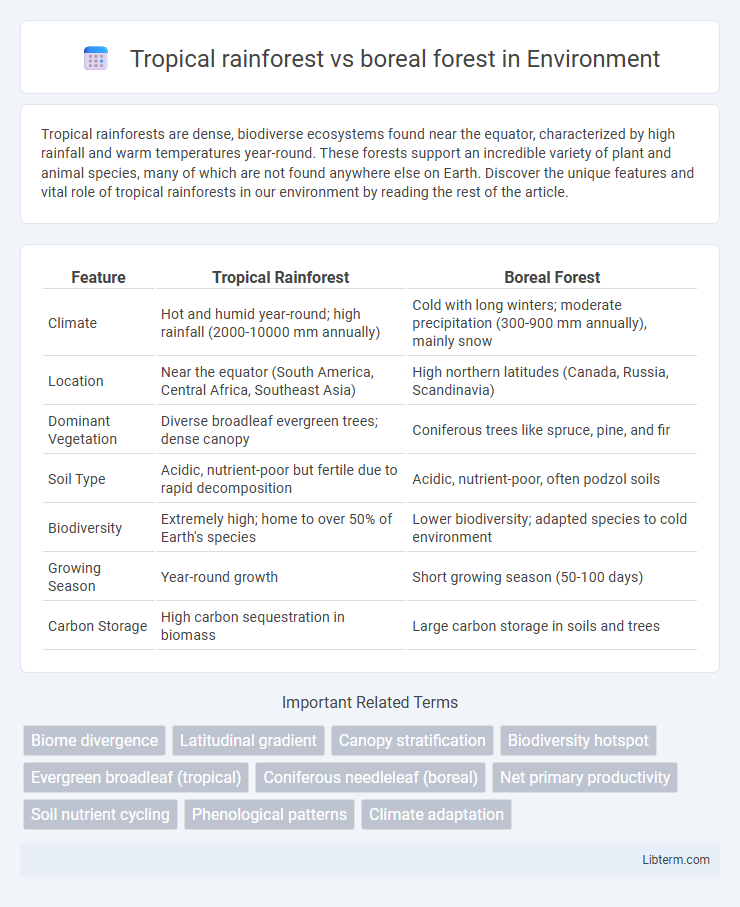 boreal forest vs Tropical rainforest in Environment - What is The Difference?