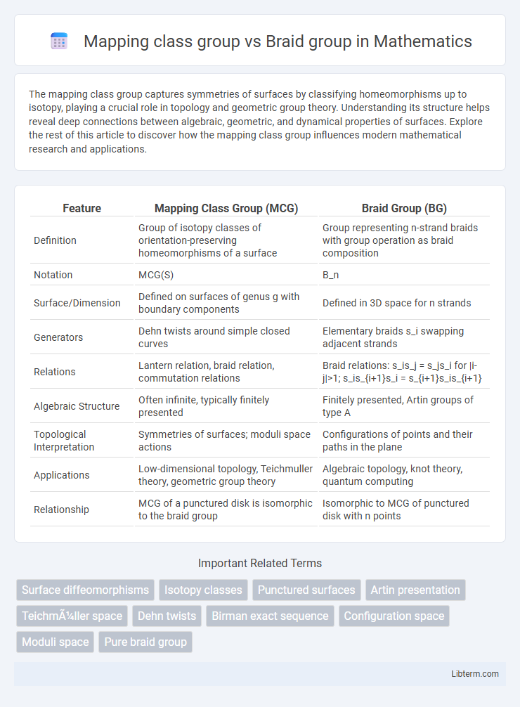 Braid group vs Mapping class group in Mathematics - What is The Difference?