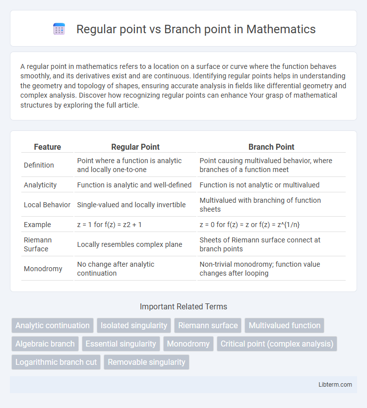 Branch point vs Regular point in Mathematics - What is The Difference?