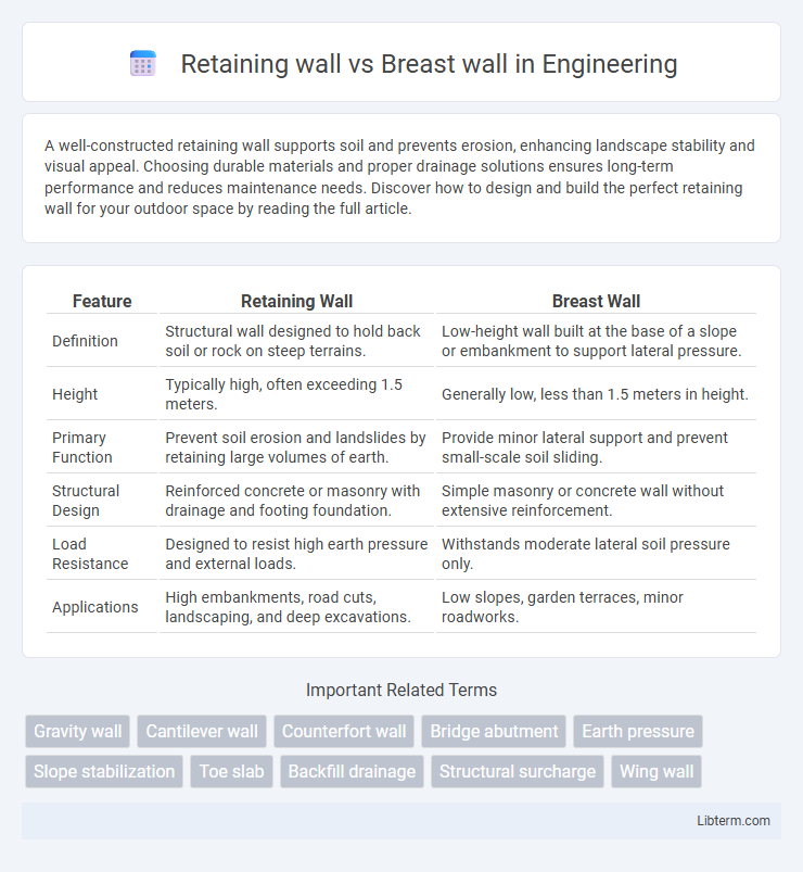 Breast wall vs Retaining wall in Engineering - What is The Difference?