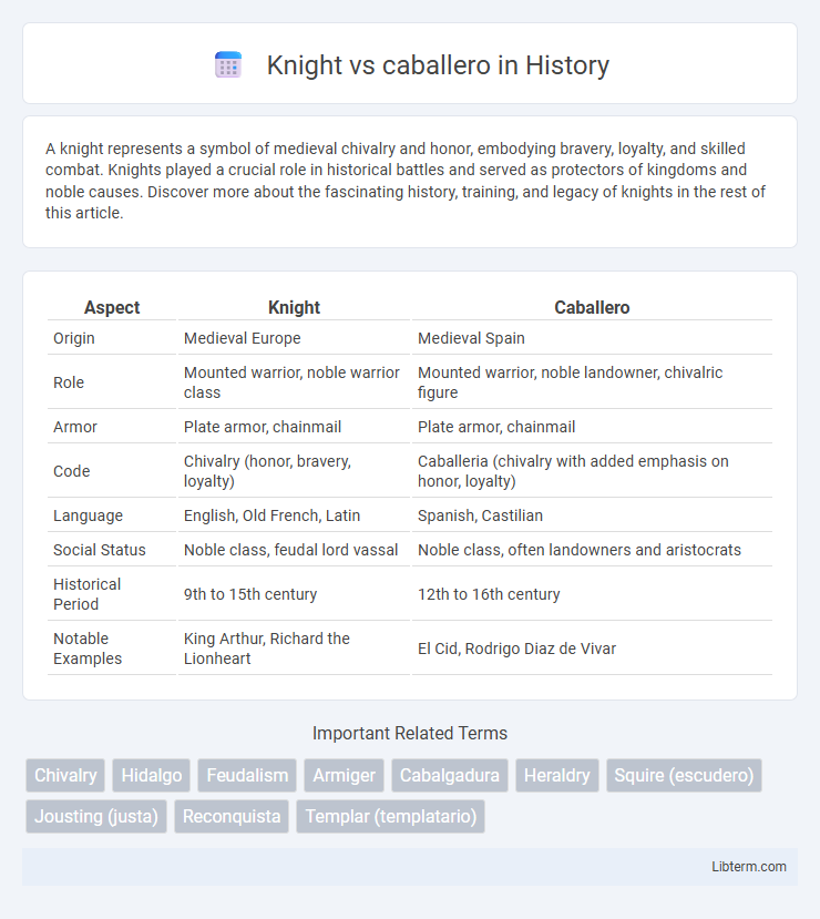caballero vs Knight in History - What is The Difference?