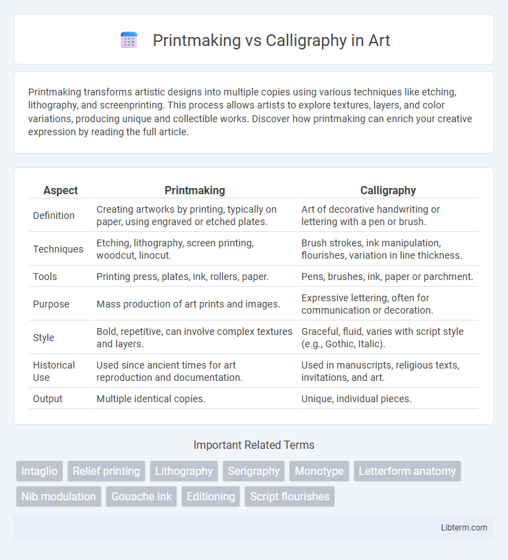 Calligraphy vs Printmaking in Art - What is The Difference?