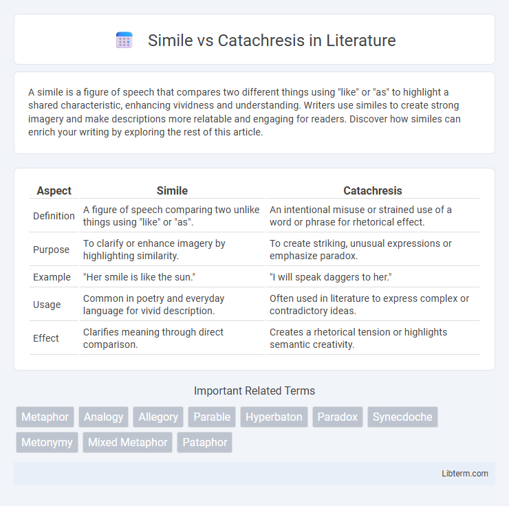 Catachresis vs Simile in Literature - What is The Difference?