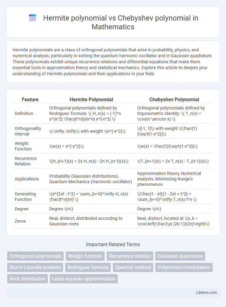 Chebyshev polynomial vs Hermite polynomial in Mathematics - What is The Difference?