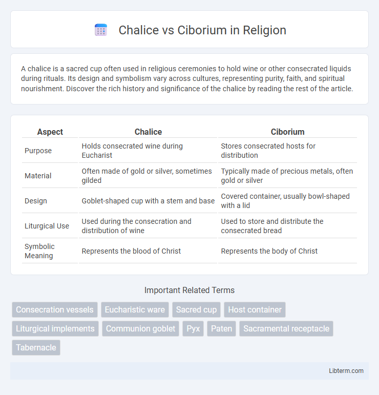 Ciborium vs Chalice in Religion - What is The Difference?