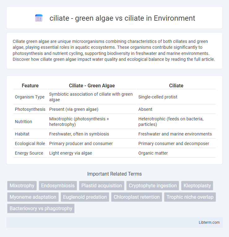 ciliate vs ciliate - green algae in Environment - What is The Difference?
