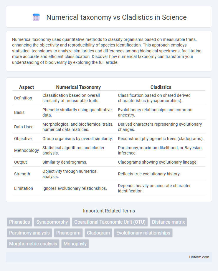 Cladistics vs Numerical taxonomy in Science - What is The Difference?