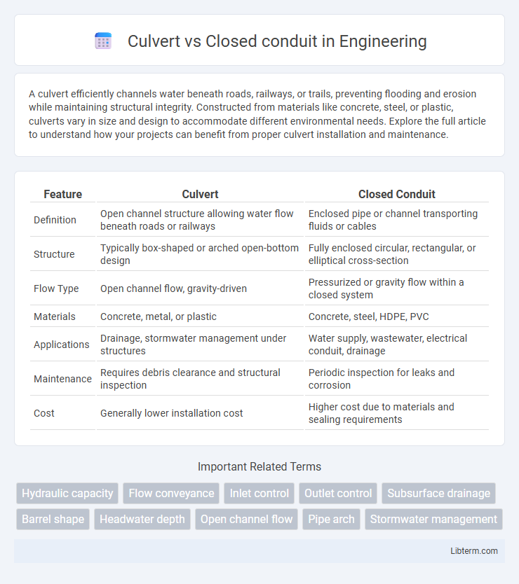 Closed conduit vs Culvert in Engineering - What is The Difference?