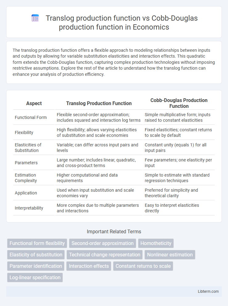 Cobb-Douglas production function vs Translog production function in Economics - What is The Difference?