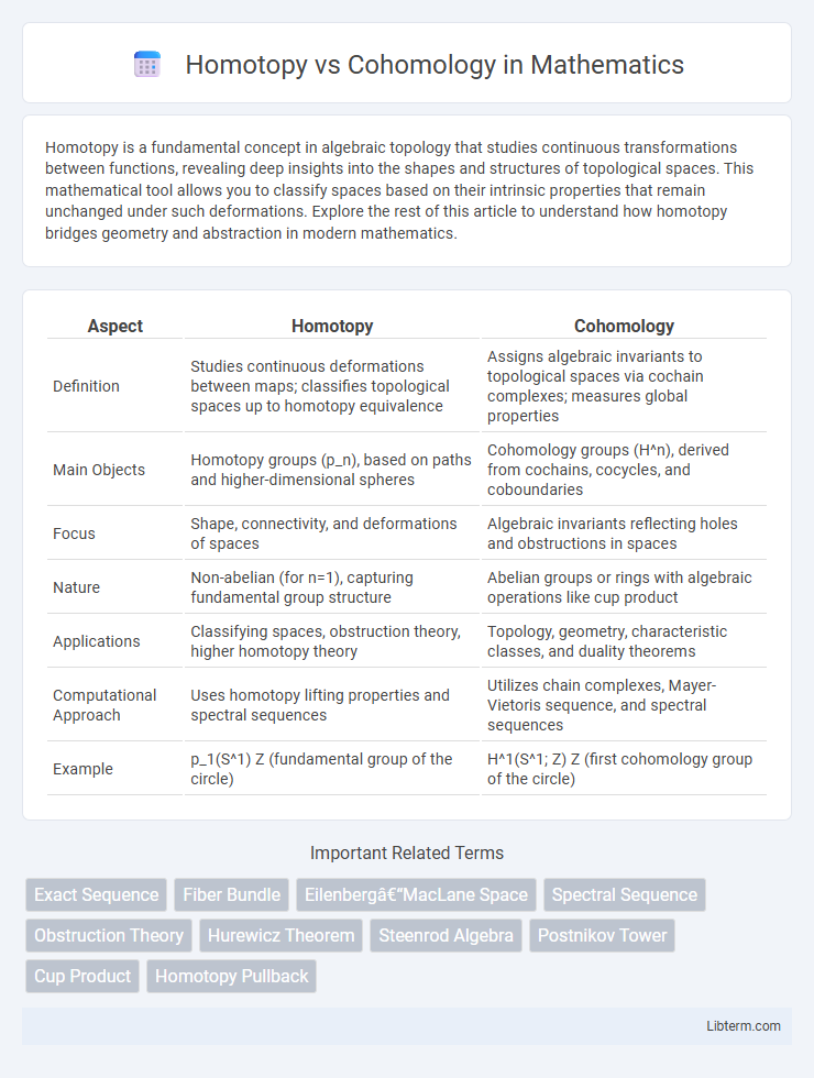 Cohomology vs Homotopy in Mathematics - What is The Difference?