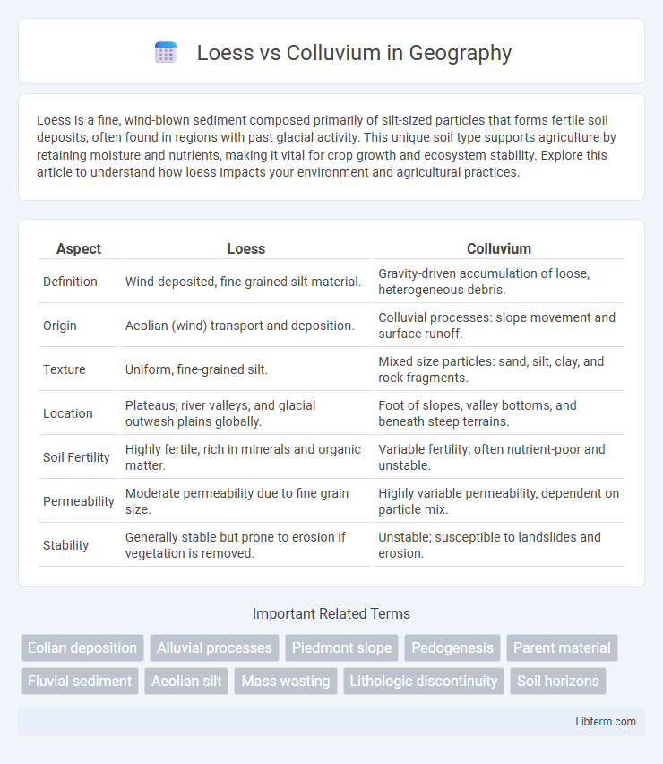 Colluvium vs Loess in Geography - What is The Difference?