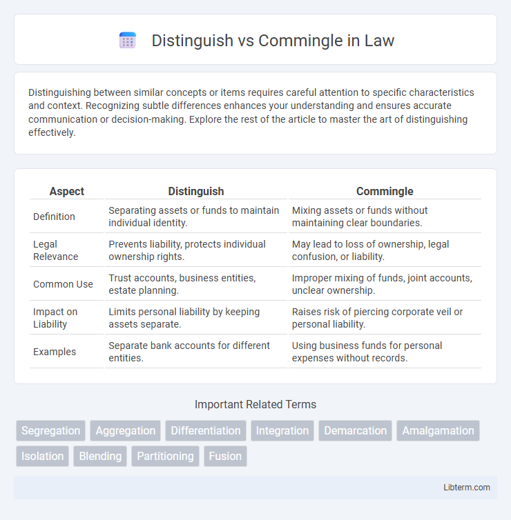 Commingle vs Distinguish in Law - What is The Difference?