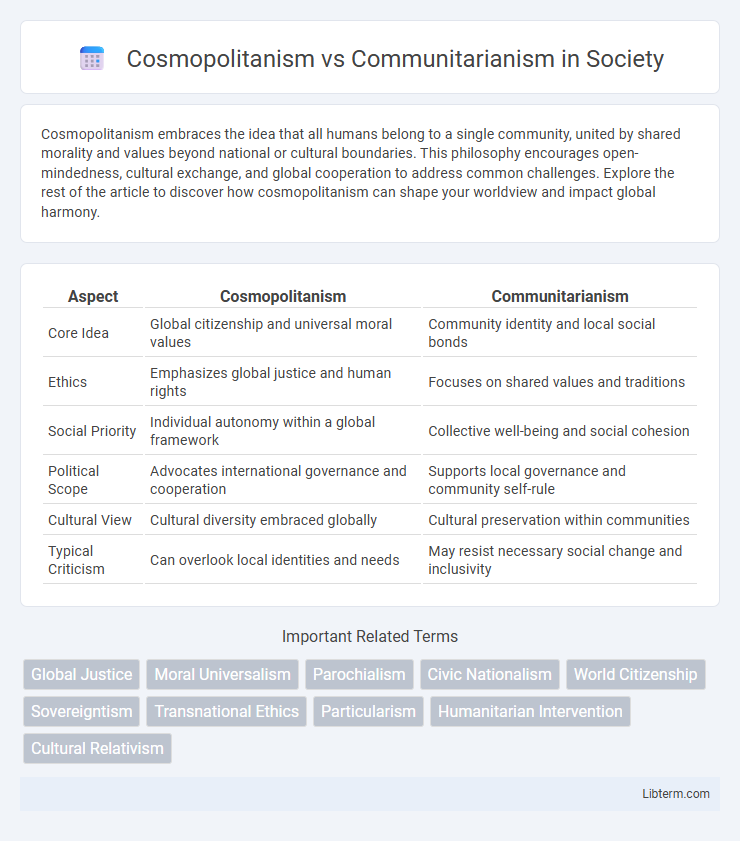 Communitarianism vs Cosmopolitanism in Society - What is The Difference?