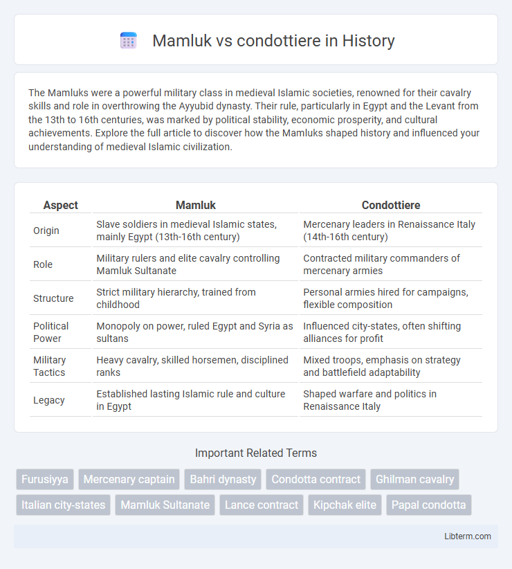condottiere vs Mamluk in History - What is The Difference?