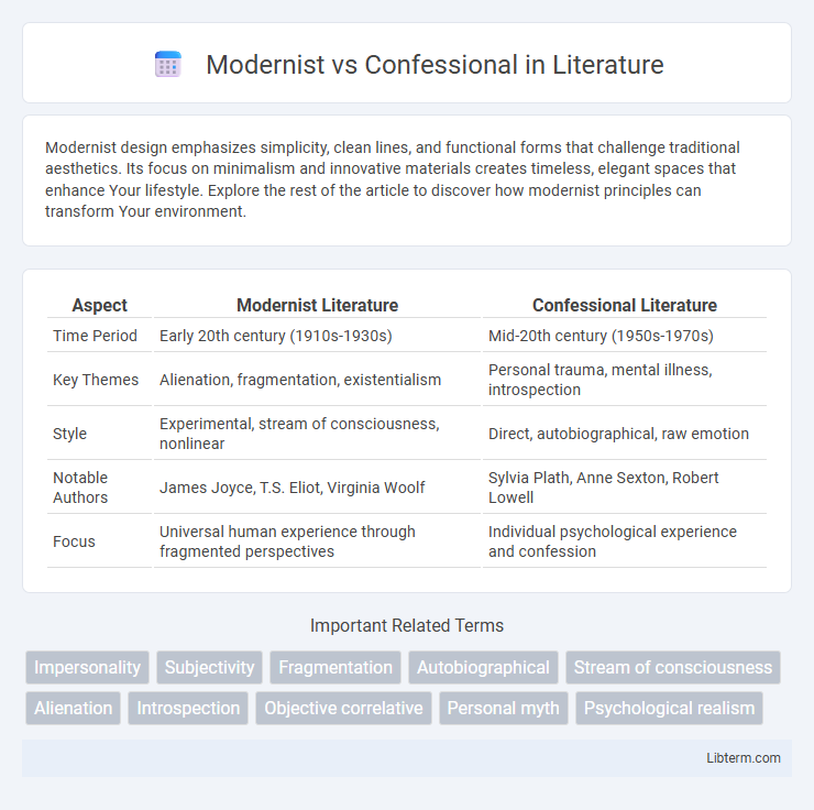 Confessional vs Modernist in Literature - What is The Difference?