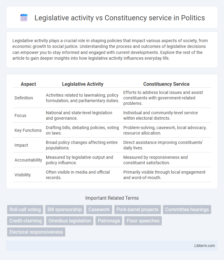 Constituency service vs Legislative activity in Politics - What is The Difference?