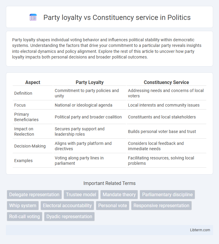 Constituency service vs Party loyalty in Politics - What is The Difference?