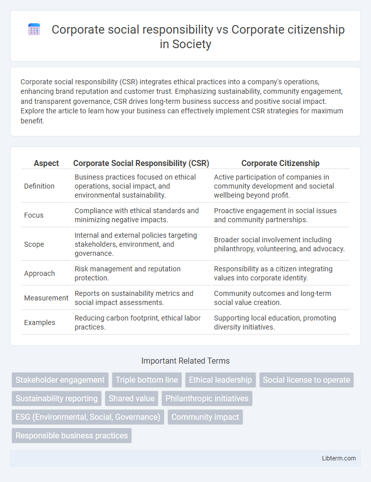 Corporate citizenship vs Corporate social responsibility in Society - What is The Difference?