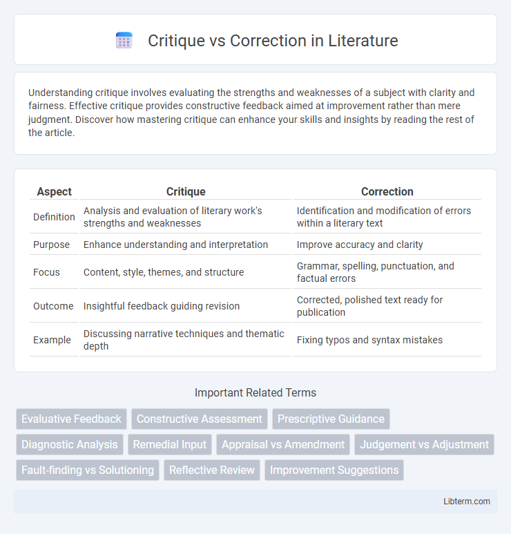 Correction vs Critique in Literature - What is The Difference?