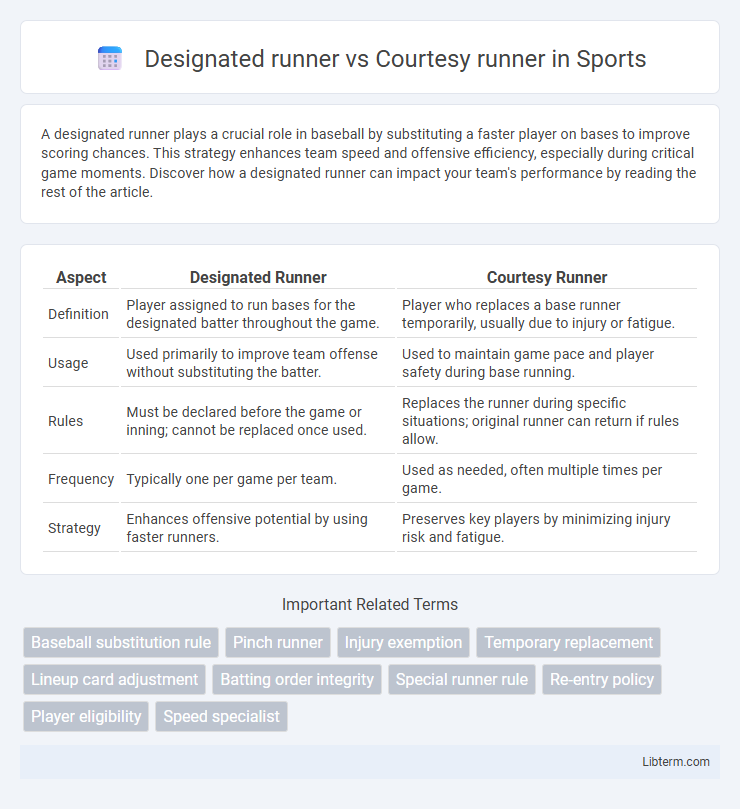 Courtesy runner vs Designated runner in Sports - What is The Difference?