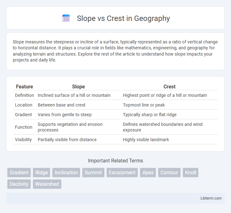 Crest vs Slope in Geography - What is The Difference?
