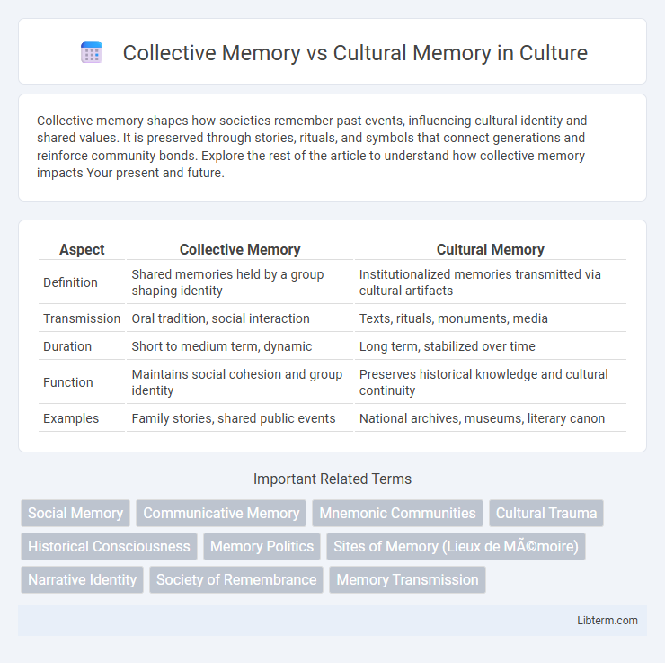 Cultural Memory vs Collective Memory in Culture - What is The Difference?