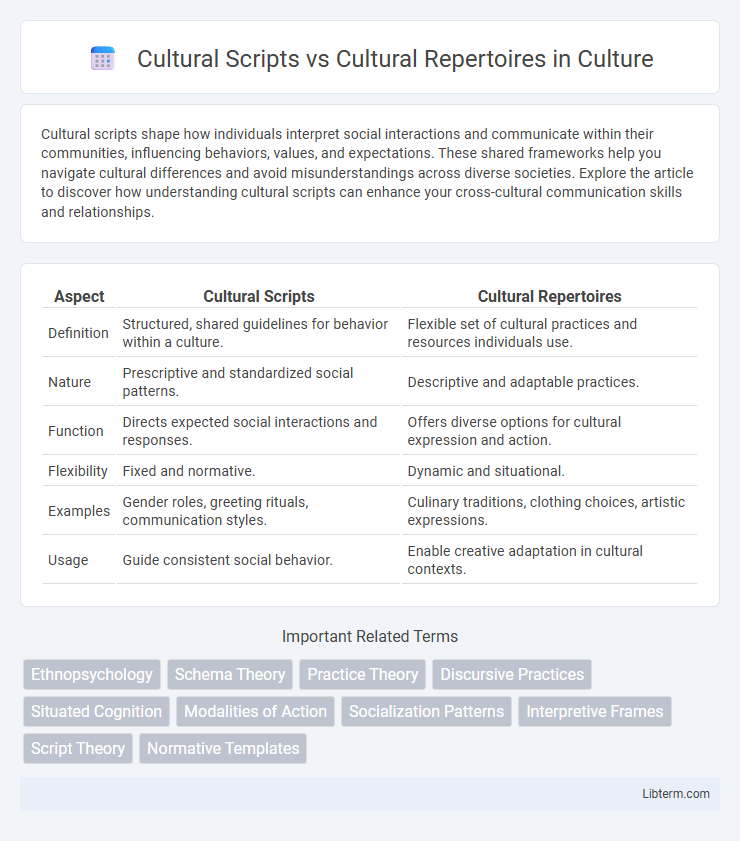 Cultural Repertoires vs Cultural Scripts in Culture - What is The Difference?