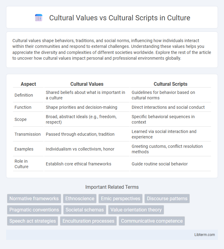 Cultural Scripts vs Cultural Values in Culture - What is The Difference?