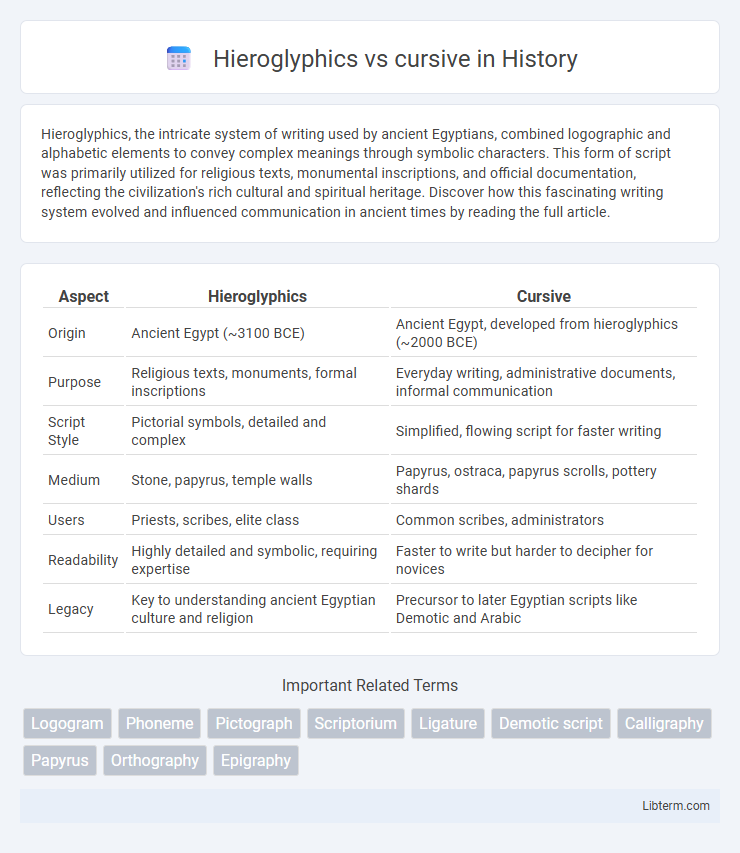 cursive vs Hieroglyphics in History - What is The Difference?