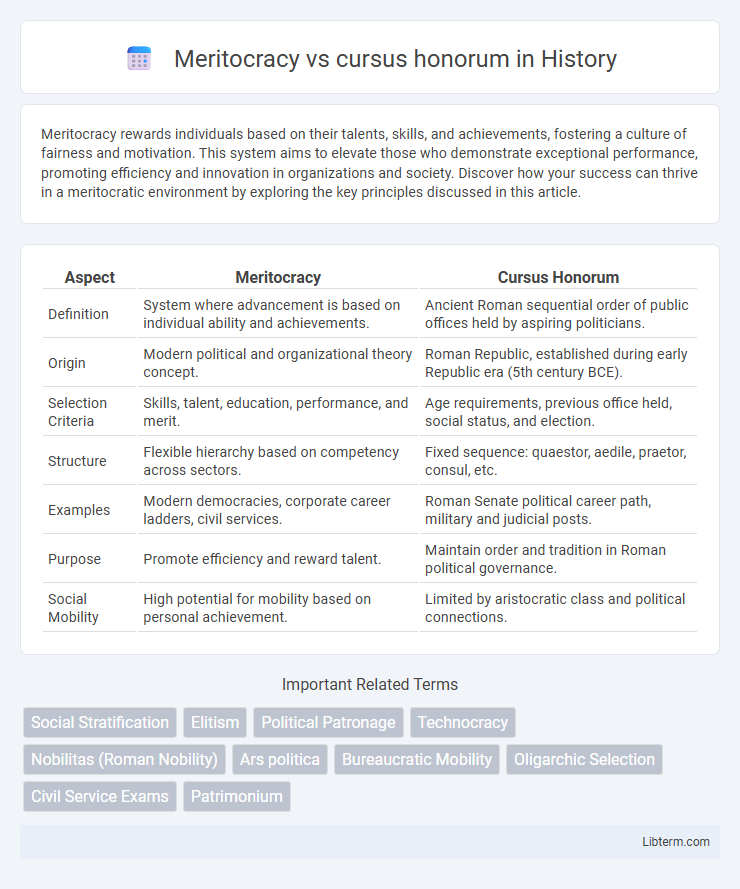 cursus honorum vs Meritocracy in History - What is The Difference?