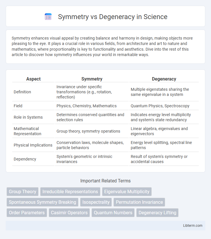 Degeneracy vs Symmetry in Science - What is The Difference?